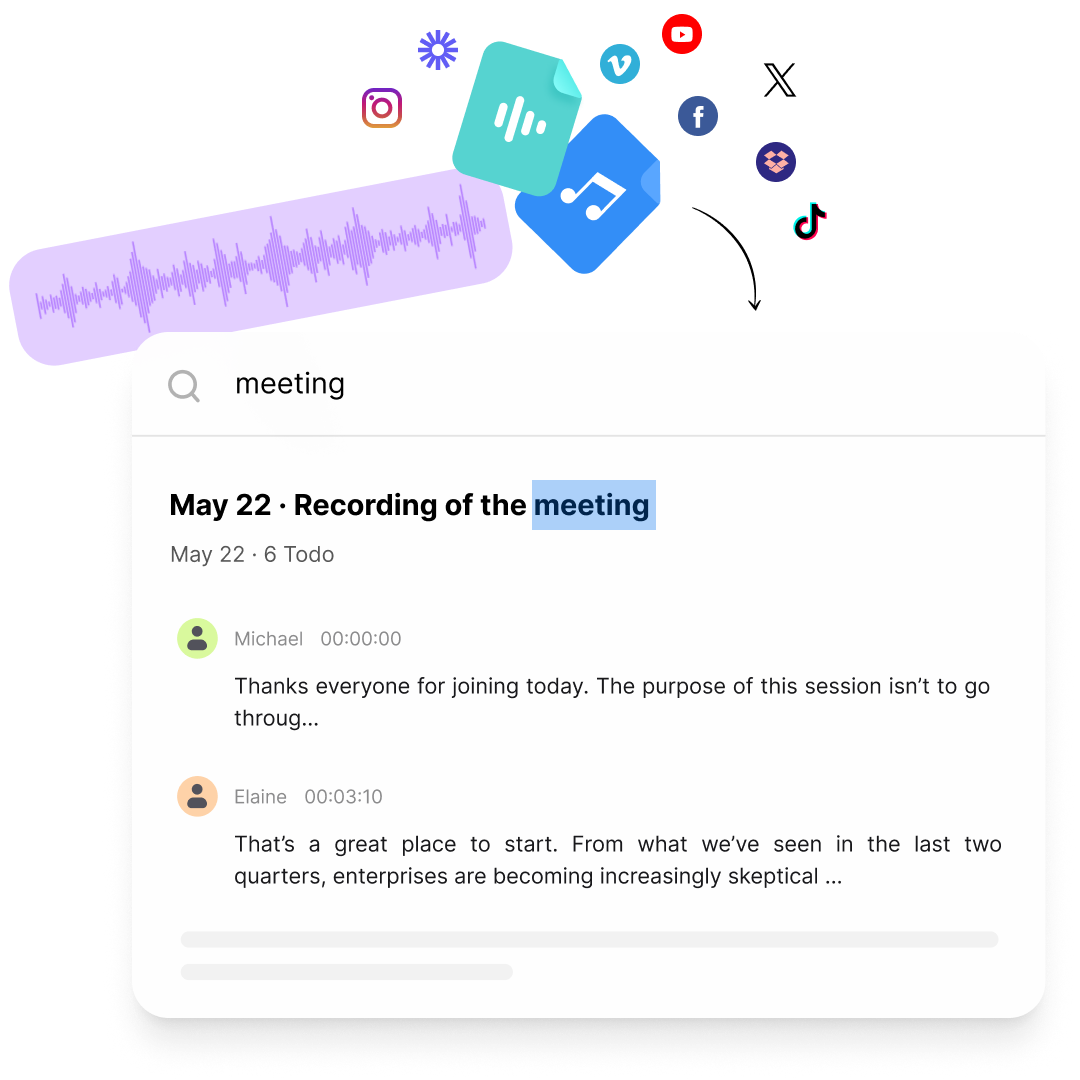 Feature - Convert Audio to Clear, Searchable Transcripts